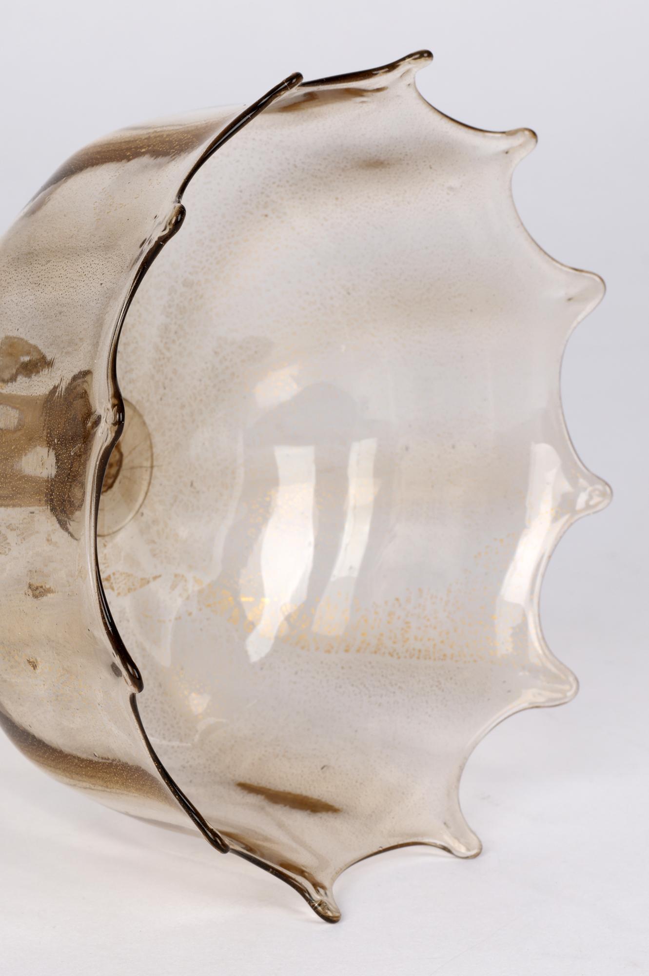 Italian Antonio Salviati Venetian Revival Murano Glass Pedestal Bowl For Sale