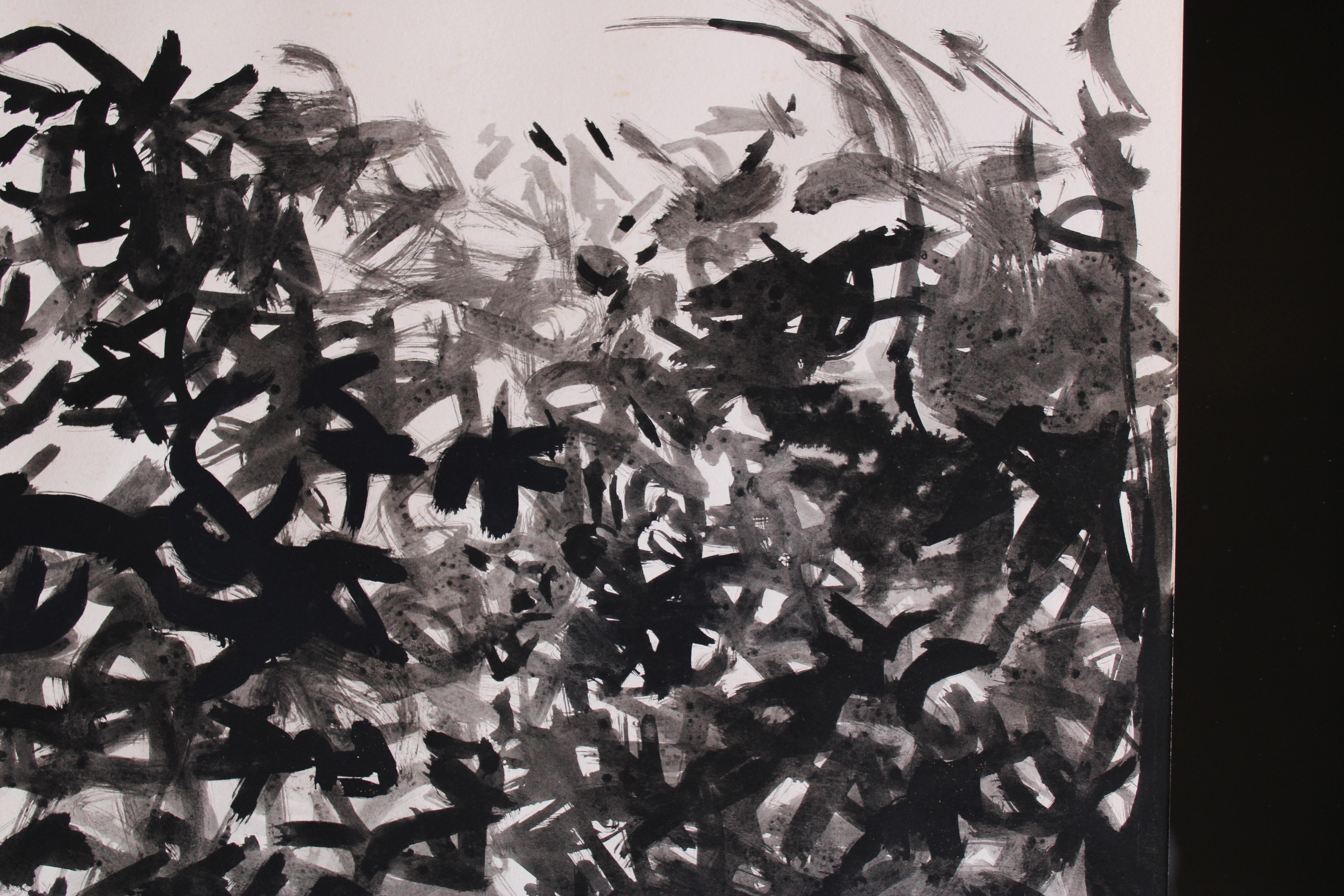 Senza titolo - Black Abstract Painting by Antonio Sanfilippo