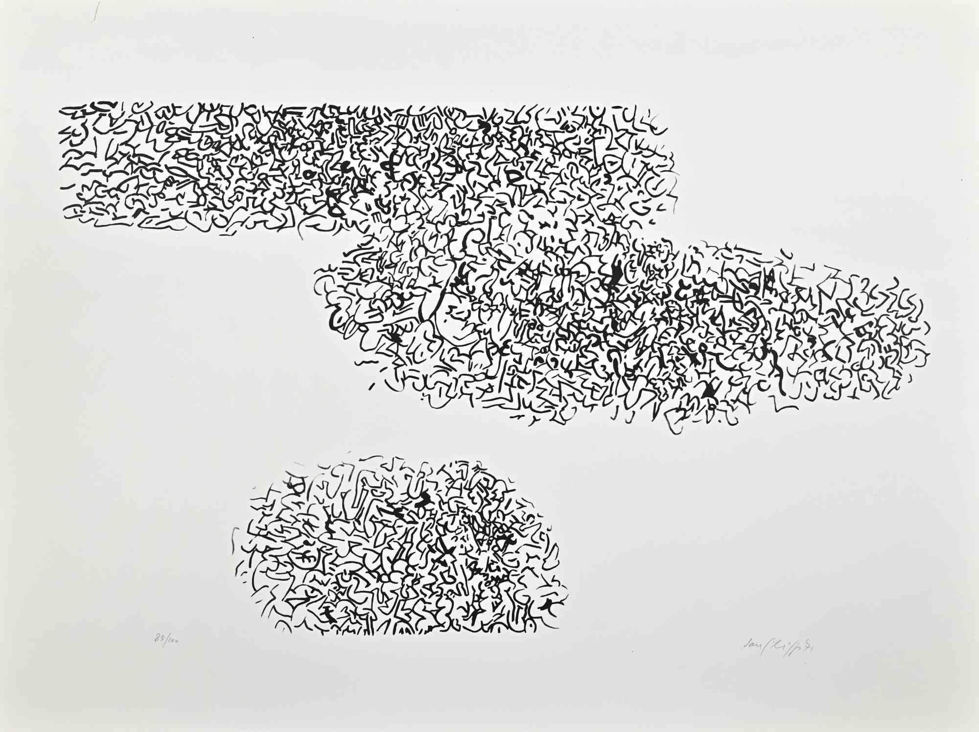 Abstract Composition is a lithograph realized by Antonio Sanfilippo in 1971.

Hand-signed and dated in pencil on the lower right.

Numbered, edition of 100 prints.

Good conditions.

This artwork represents an abstract composition of the artist's