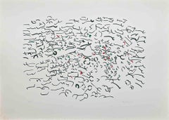 Abstrakte Komposition – Lithographie von Antonio Sanfilippo – 1973