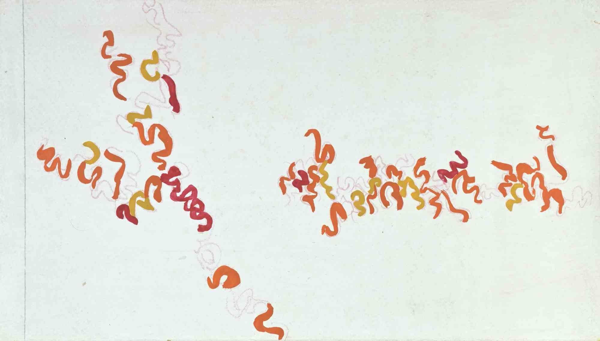 Composizione astratta - Dipinto di Antonio Sanfilippo - 1971