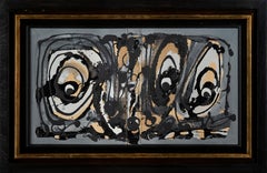Antonio Saura. Autodafé. 1985. Oil and lacquer on cover, applied on board.