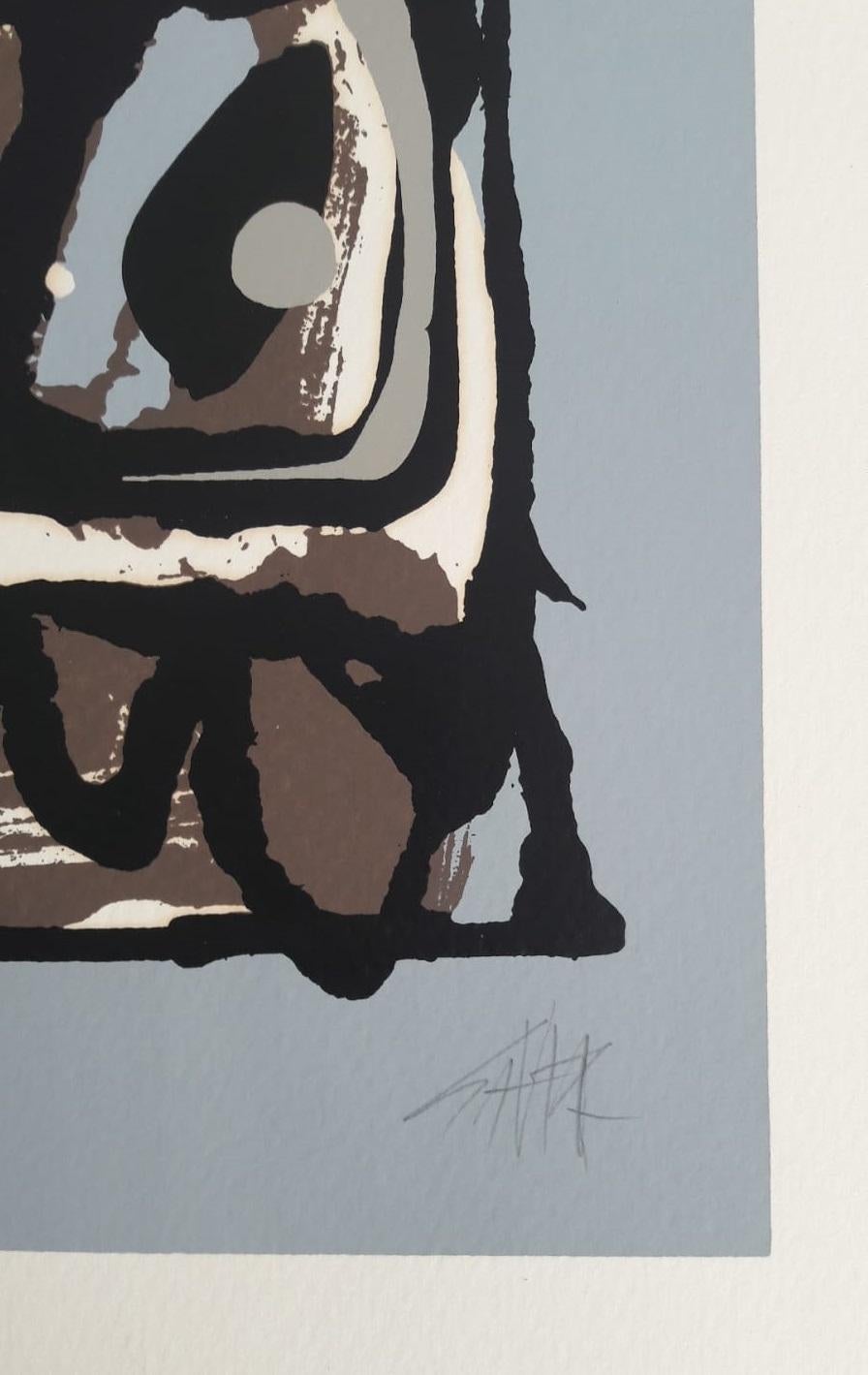 Don II Saura Aggressive Black Body Expresionism Gesture - Print by Antonio Saura