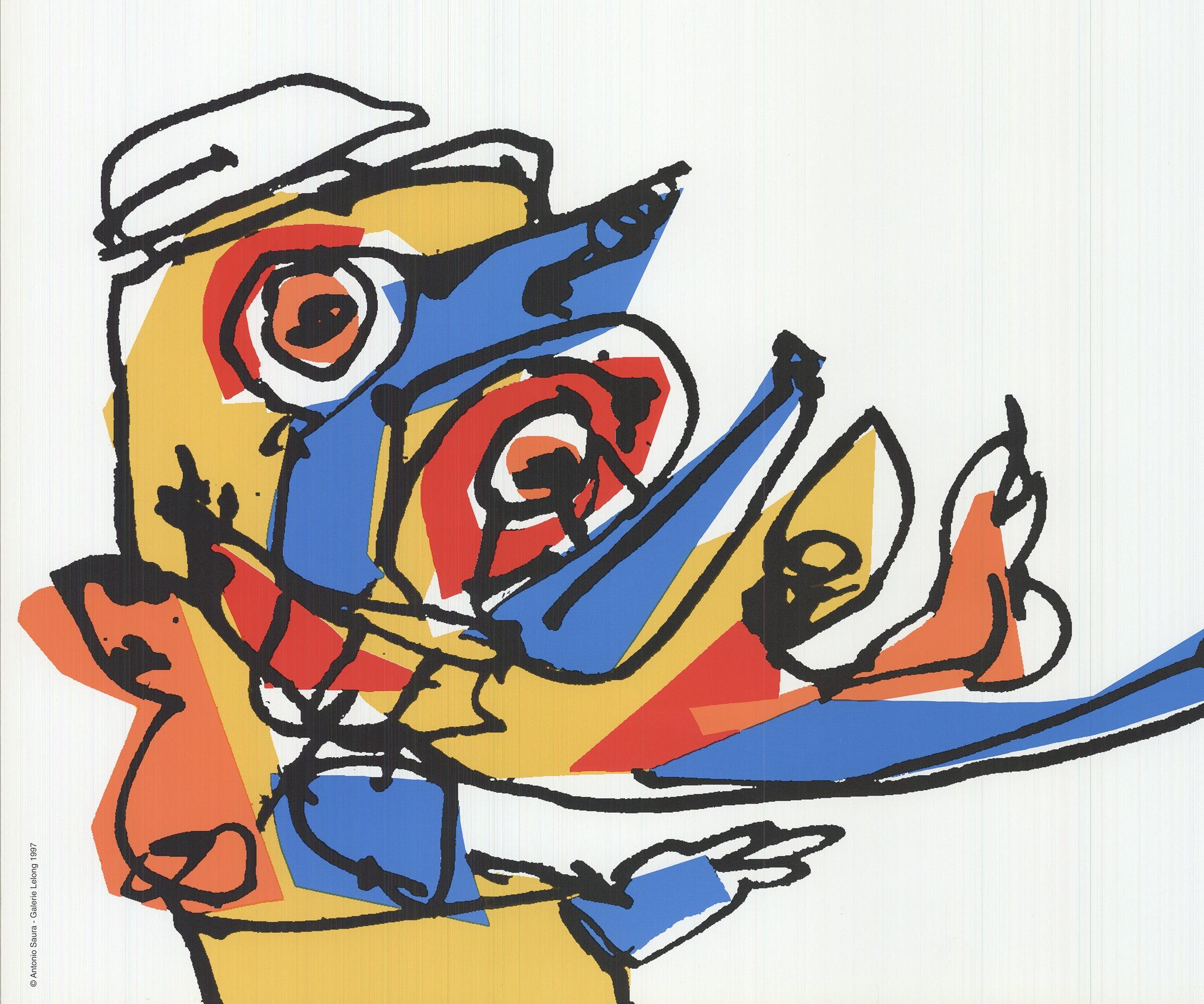 Saura-Roland Garros French Open' 1997 Vintage - Contemporain Print par Antonio Saura