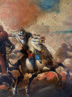 CAVALRY BATTLE- Antonio Savisio - Neapolitan School - Oil on canvas  Painting,