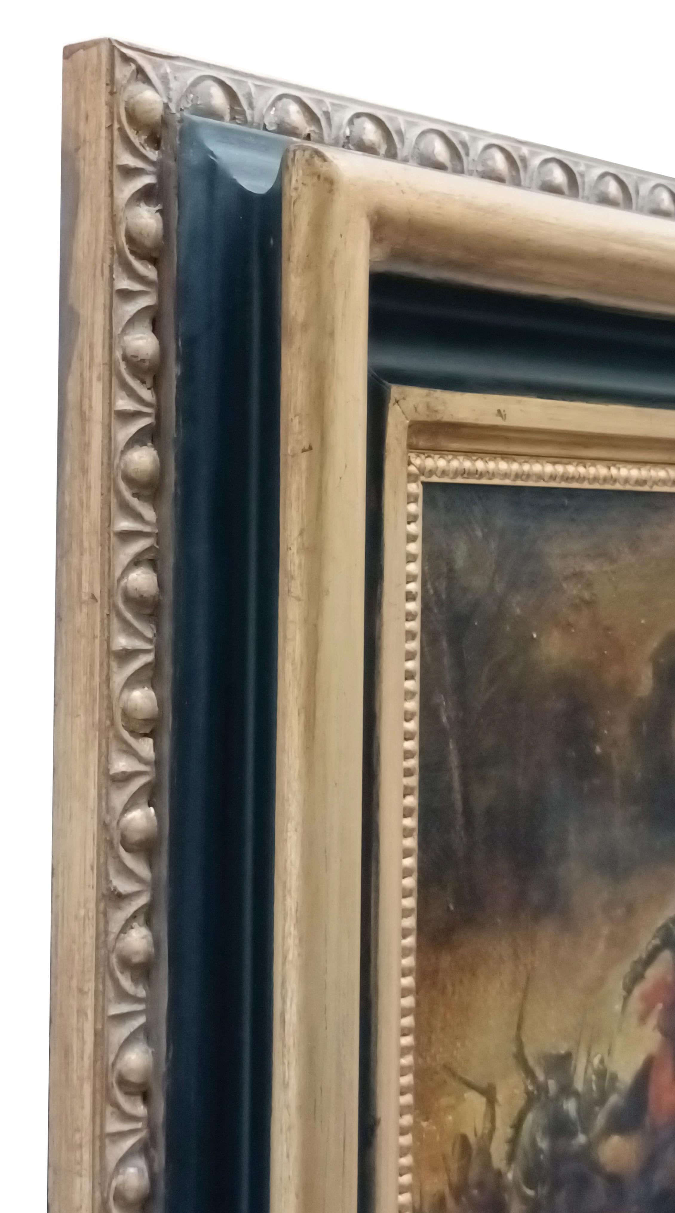 BATTAGLIA DI CAVALLERIA  - Antonio Savisio - Scuola napoletana-  Pittura a olio su tela 3
