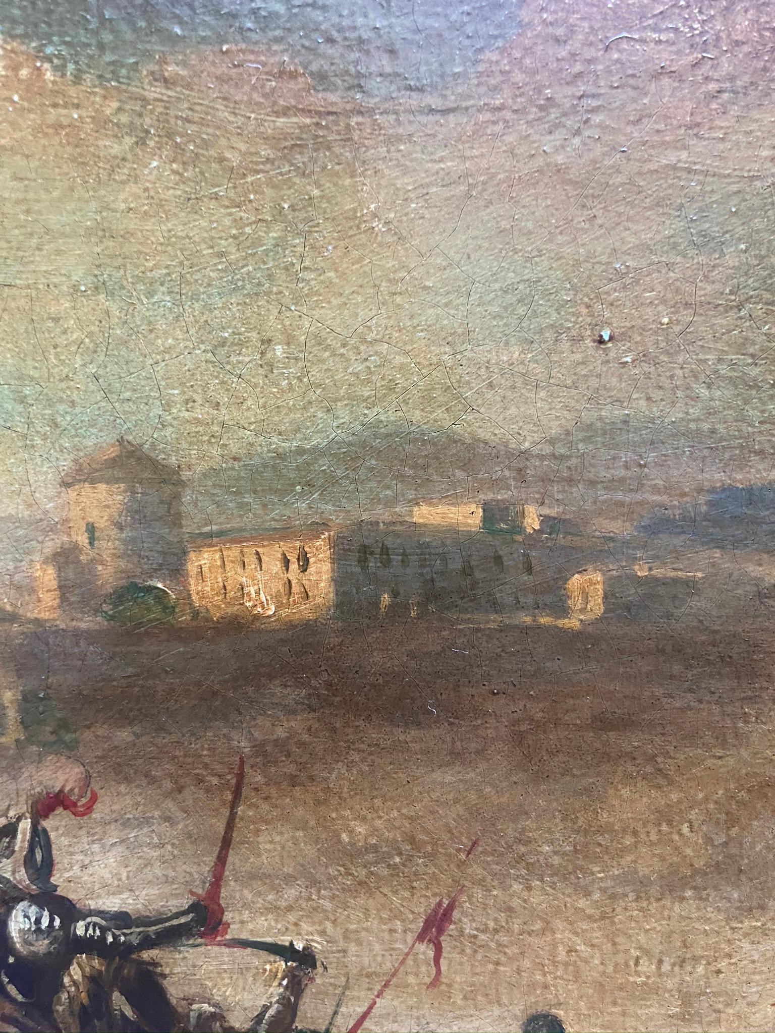 BATTAGLIA DI CAVALLERIA  - Antonio Savisio - Scuola napoletana-  Pittura a olio su tela 12