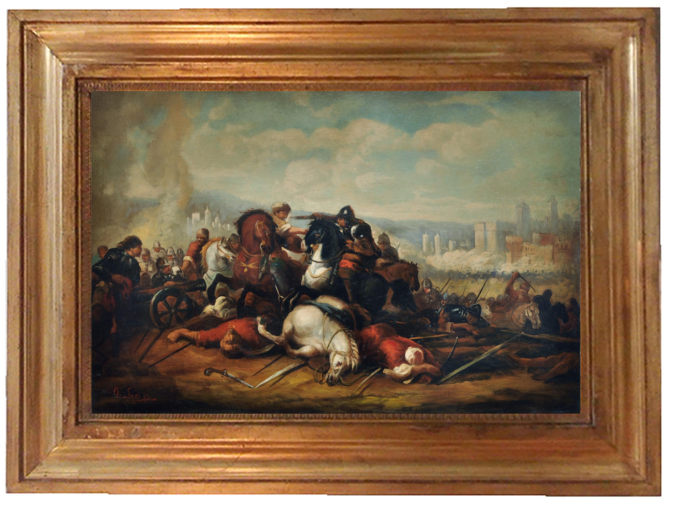 Land battle - Antonio Savisio Italia 2005 - Oil on canvas cm.40x60
Frame available on request from our workshop.