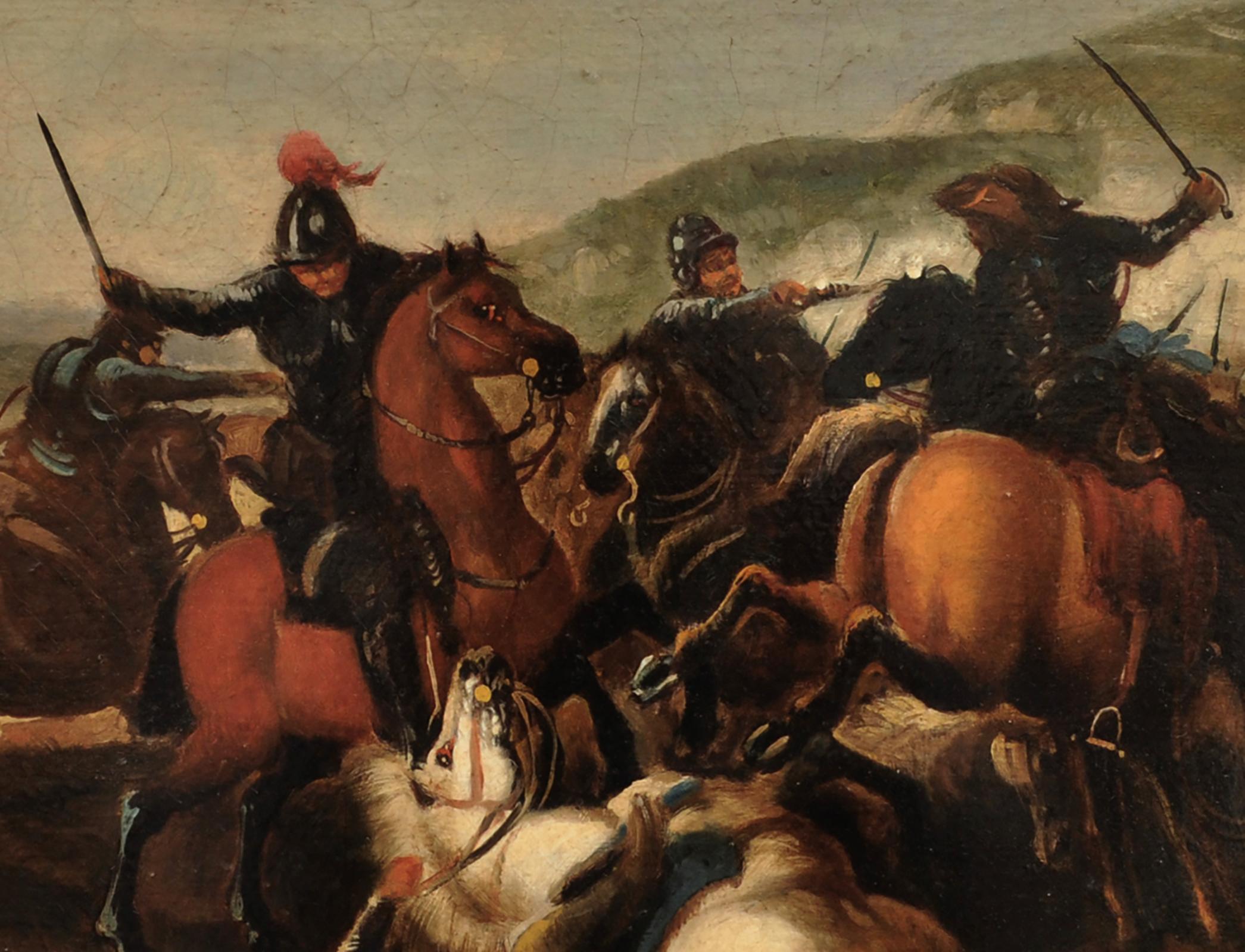 BATALLA CAVARLA Antonio Savisio-Escuela Napolitana  Óleo sobre lienzo Pintura italiana 2
