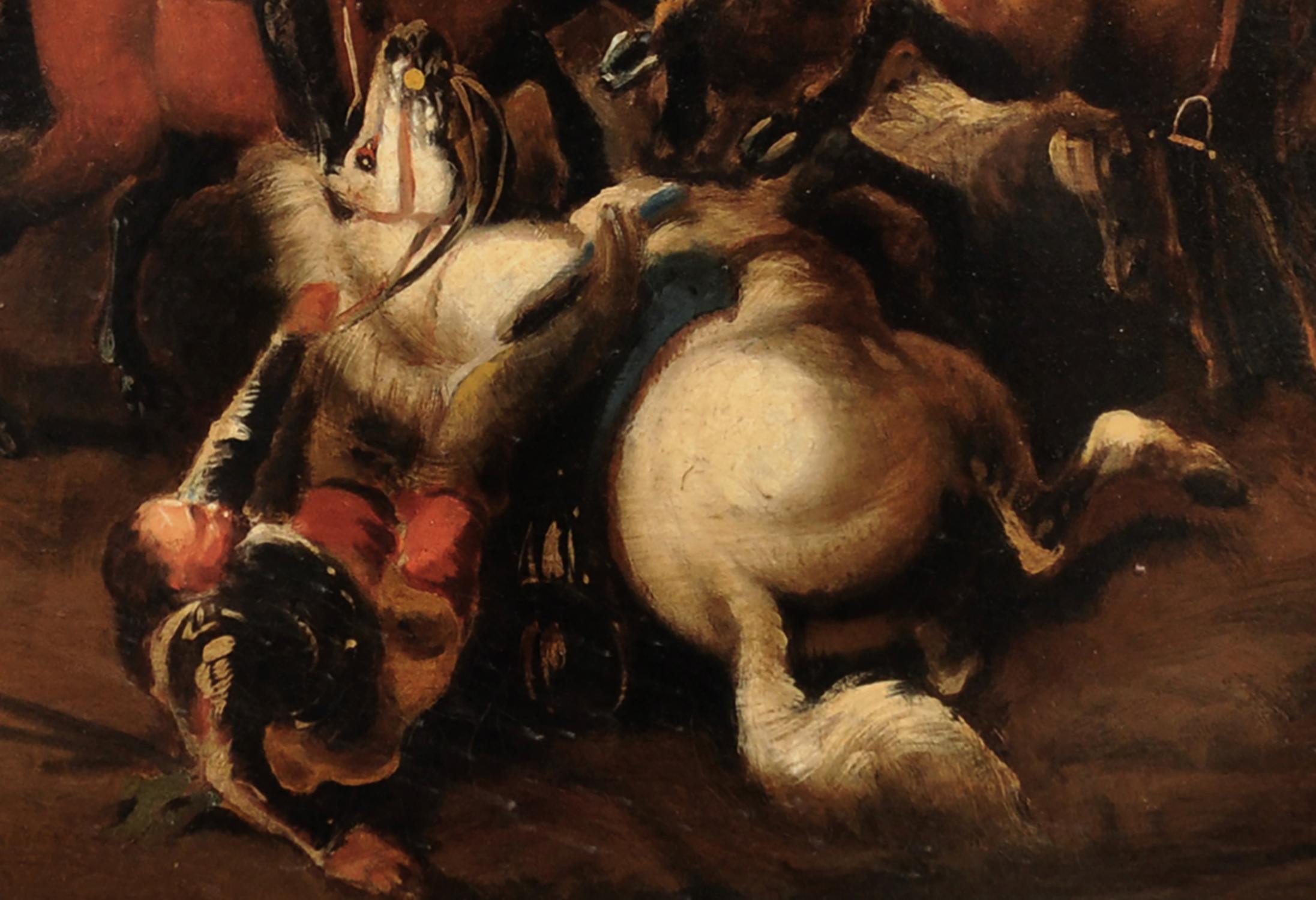 BATALLA CAVARLA Antonio Savisio-Escuela Napolitana  Óleo sobre lienzo Pintura italiana 3