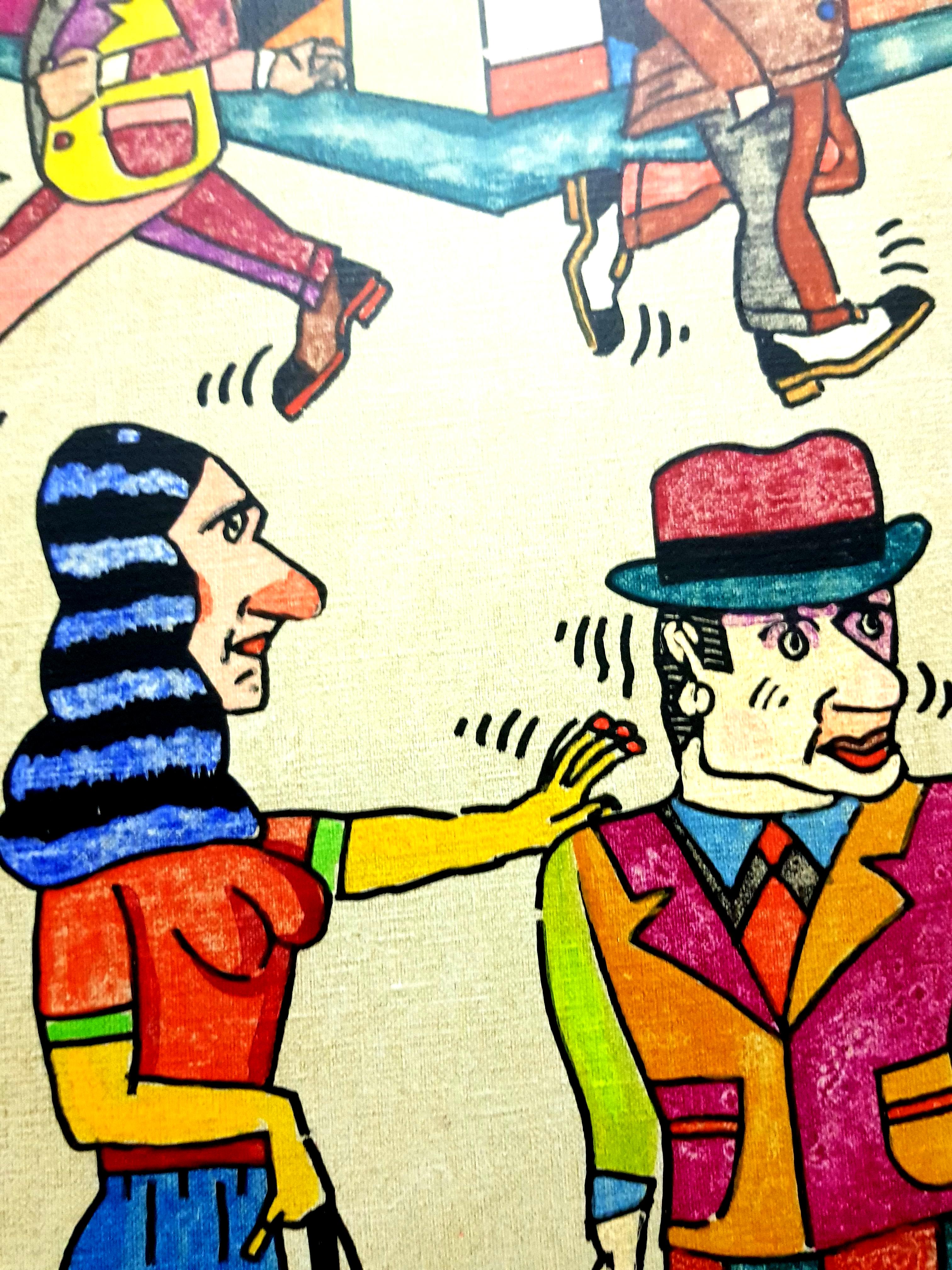 Antonio Segui - Distraido - Óleo sobre lienzo en venta 6