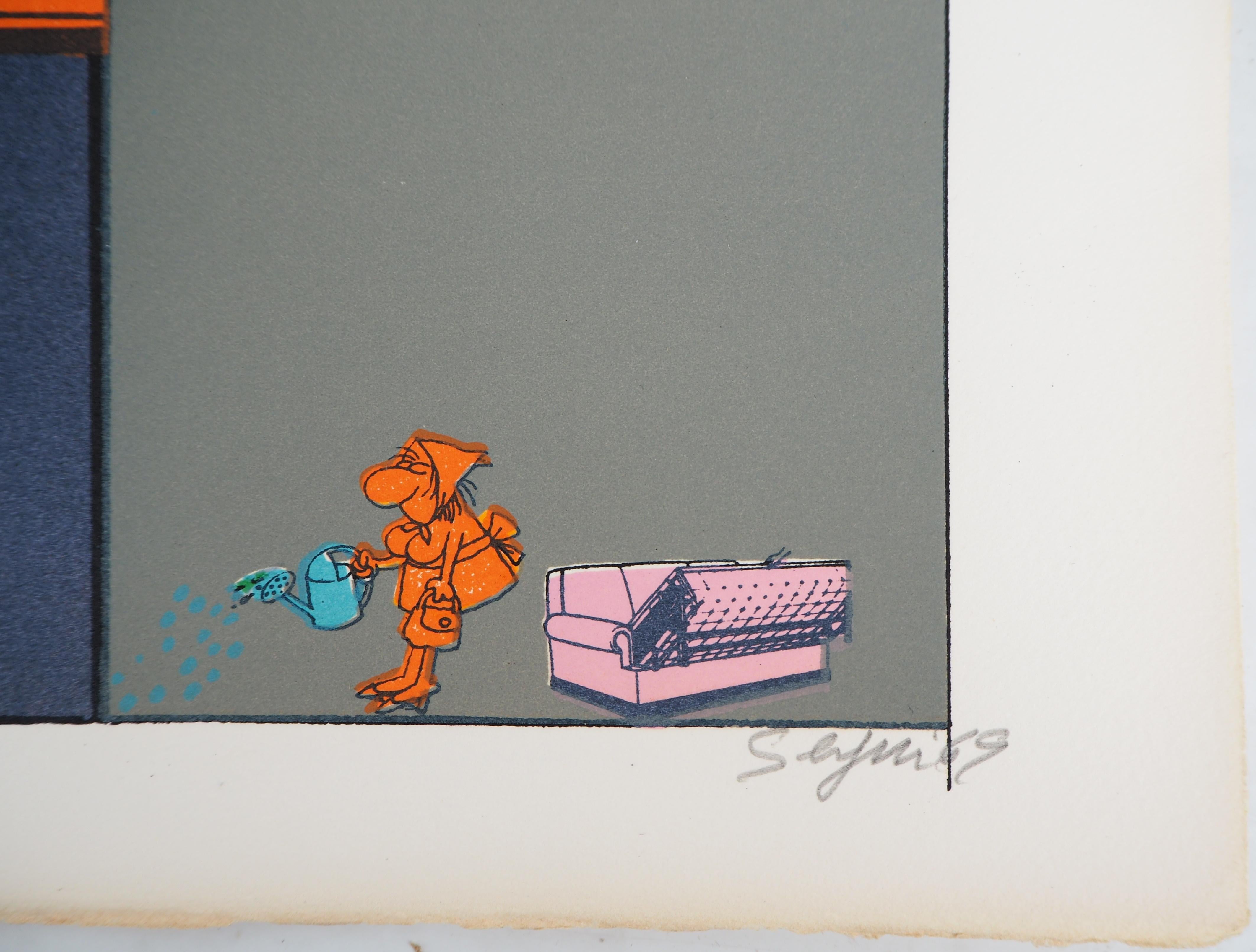 In Wartime - Original Handsigned Lithograph, 1969 - Print by Antonio Seguí