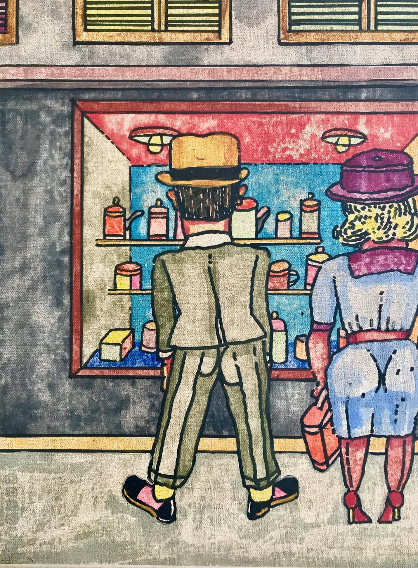 Haciendo Vidrieras - Painting de Antonio Seguí