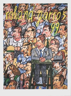 Antonio Segui 'Roland Garros French Open' 1999 POSTER FIRMATO
