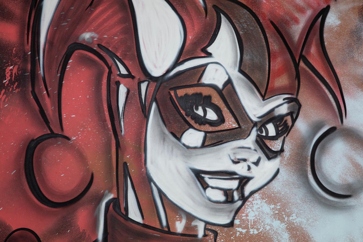 Antonio Shades Agee „Harley“ Graffiti/Street Art Style Sprühfarbe (Braun), Figurative Painting, von Antonio “Shades” Agee