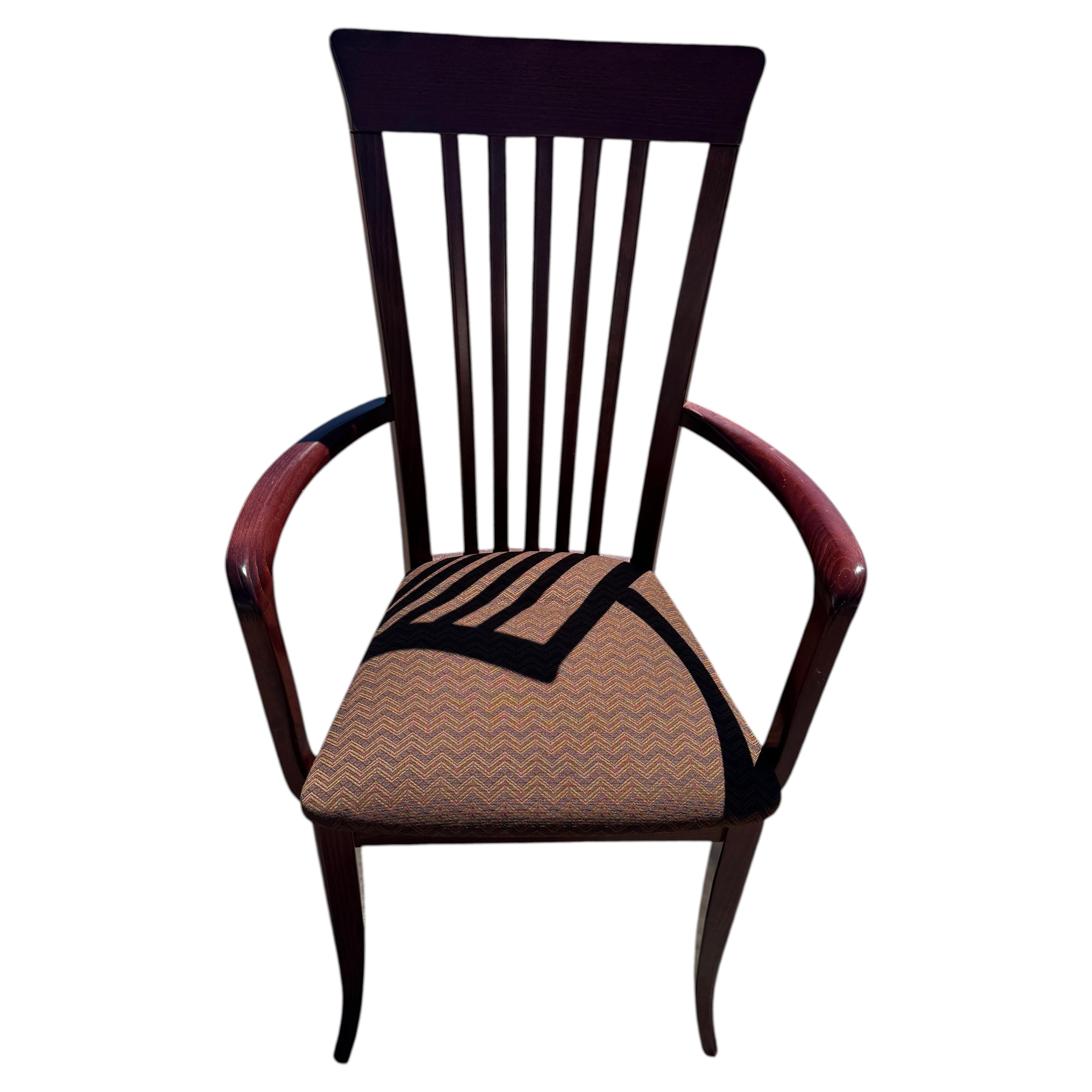 Antonio Sibau Mahogany Side Chair, Italian Craftsmanship, 20th Century For Sale