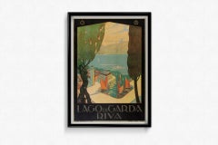 um 1925 Original-Reiseplakat von Simeoni Lago di Garda Riva E.N.I.T.