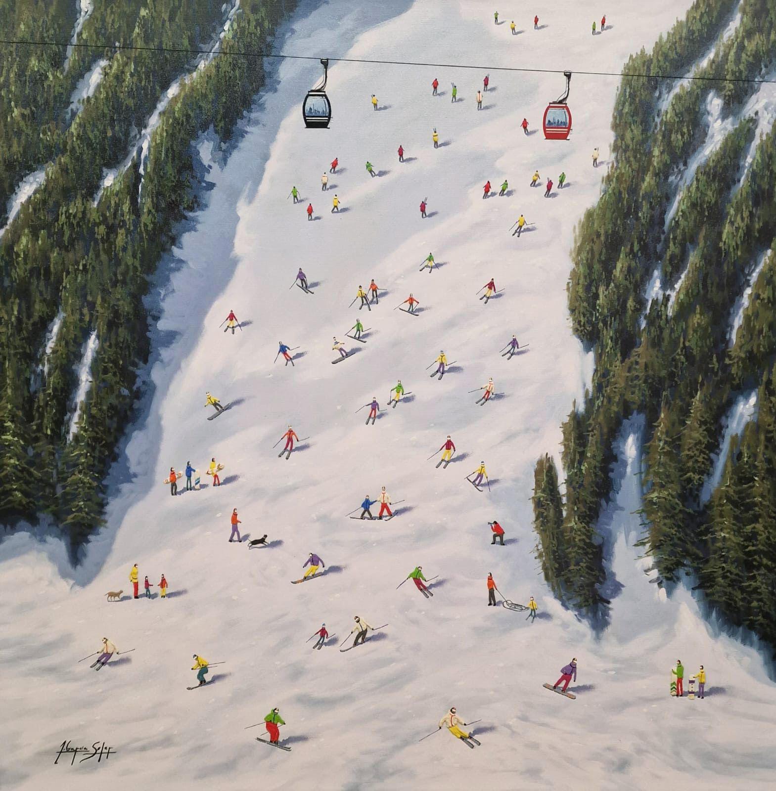 textured ski painting
