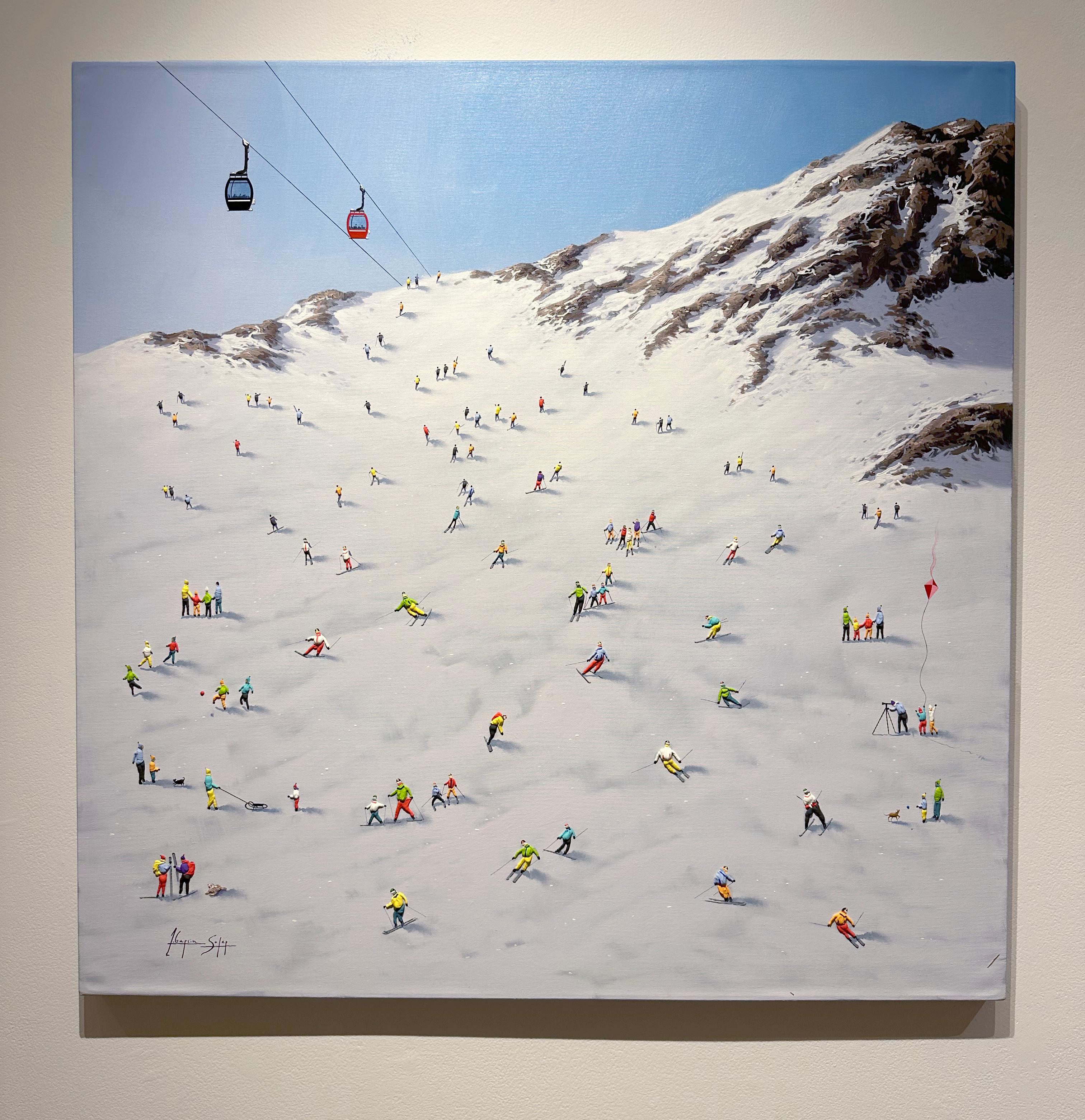 textured ski painting