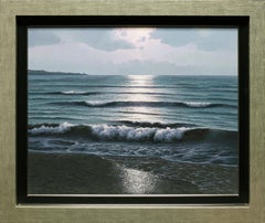 Calm Before the Storm: Realistic Seascape, Oil on Canvas, Framed