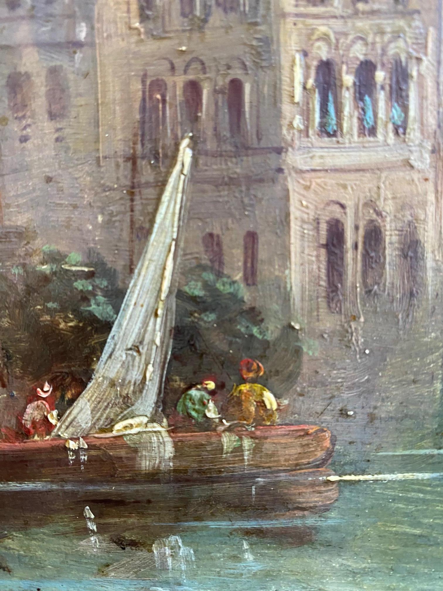Venise, Italia por Antonio Sorelli - Óleo sobre madera 37x53 cm 3