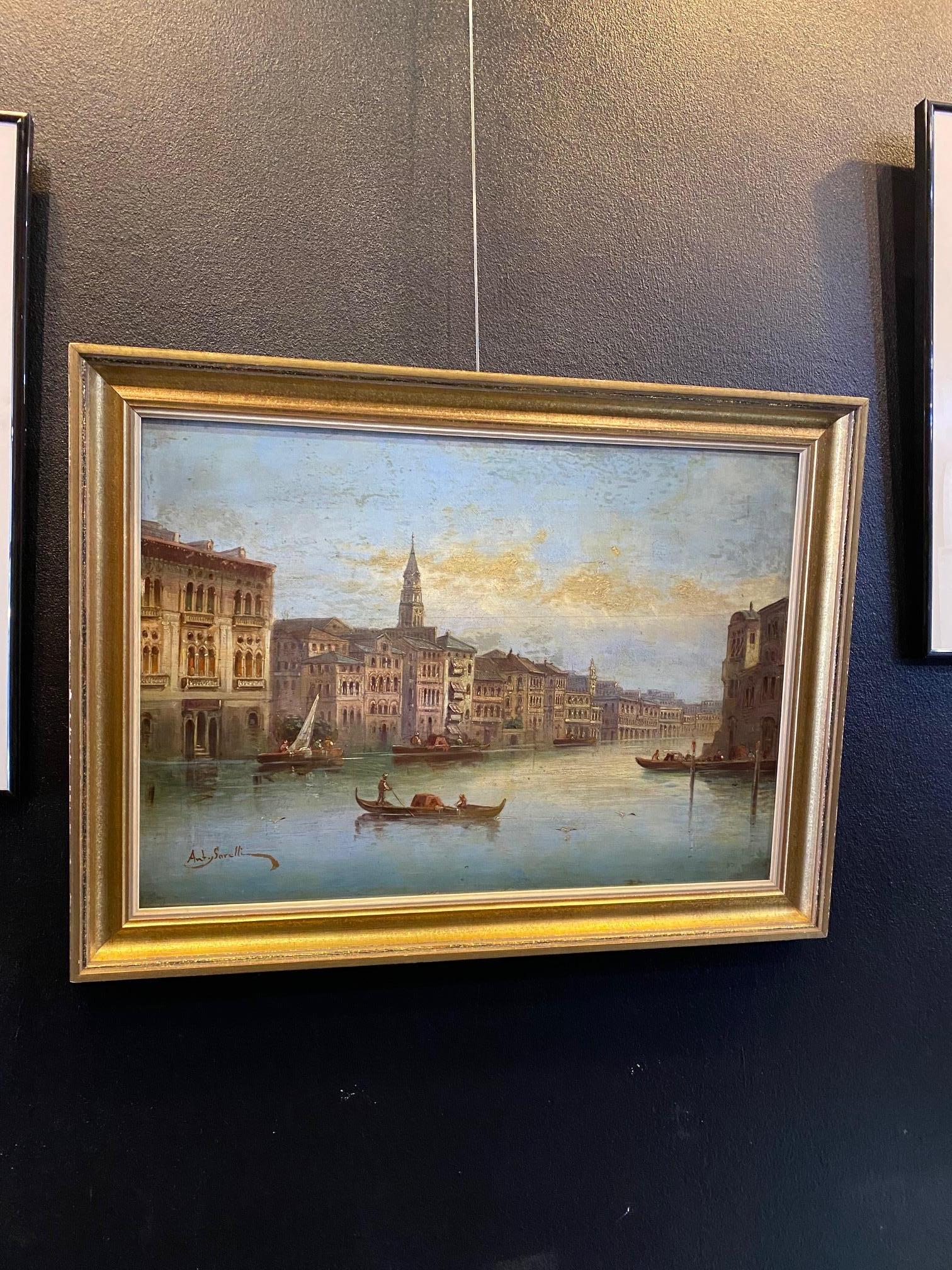 Venise, Italia por Antonio Sorelli - Óleo sobre madera 37x53 cm 7