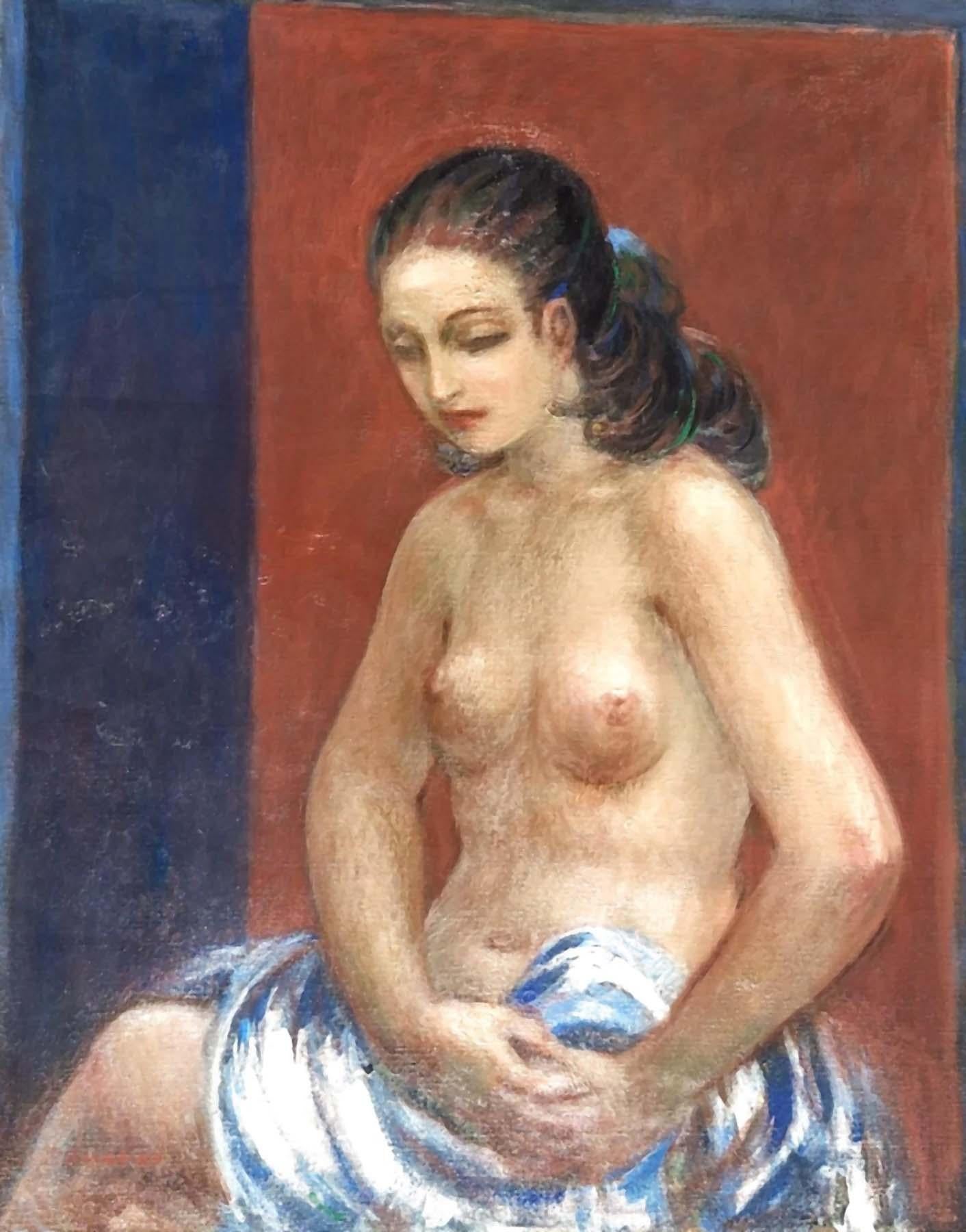 Antonio Sotomayor Nude Painting - Seated Nude