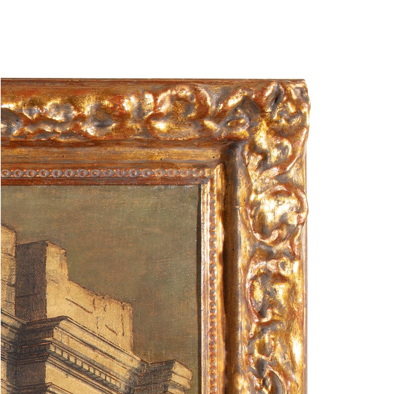 18th Century by Antonio Stom Architectural Capriccio Oil on Canvas_ For Sale 4