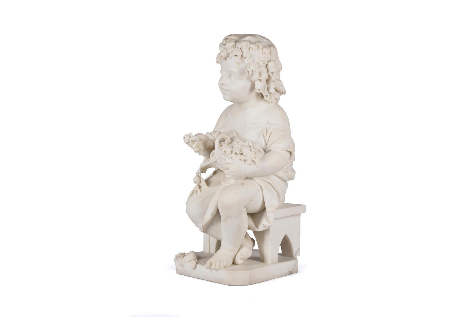 PRIMI FIORI - Sculpture Scuola italiana di Antonio Tantardini 