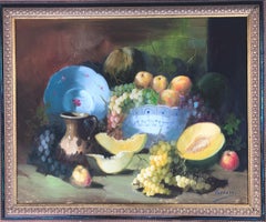 fruit still life oil on canvas painting