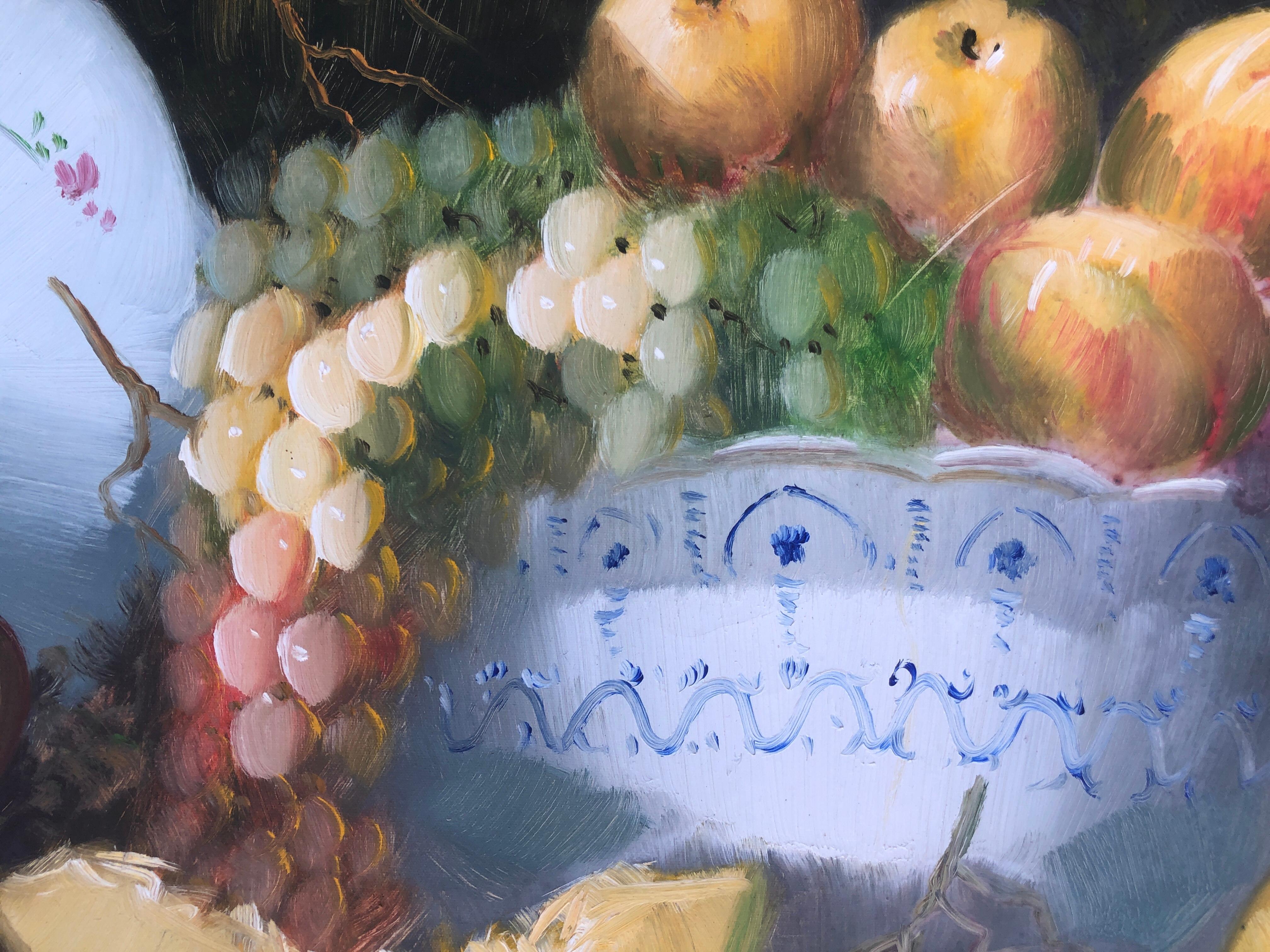 Antonio Pérez Tarrasó (1946) - Nature morte aux fruits - Huile sur toile

La toile mesure 65x81 cm.

Le cadre mesure 77x93 cm.

Il présente des zones fissurées comme on peut le voir sur les photos.