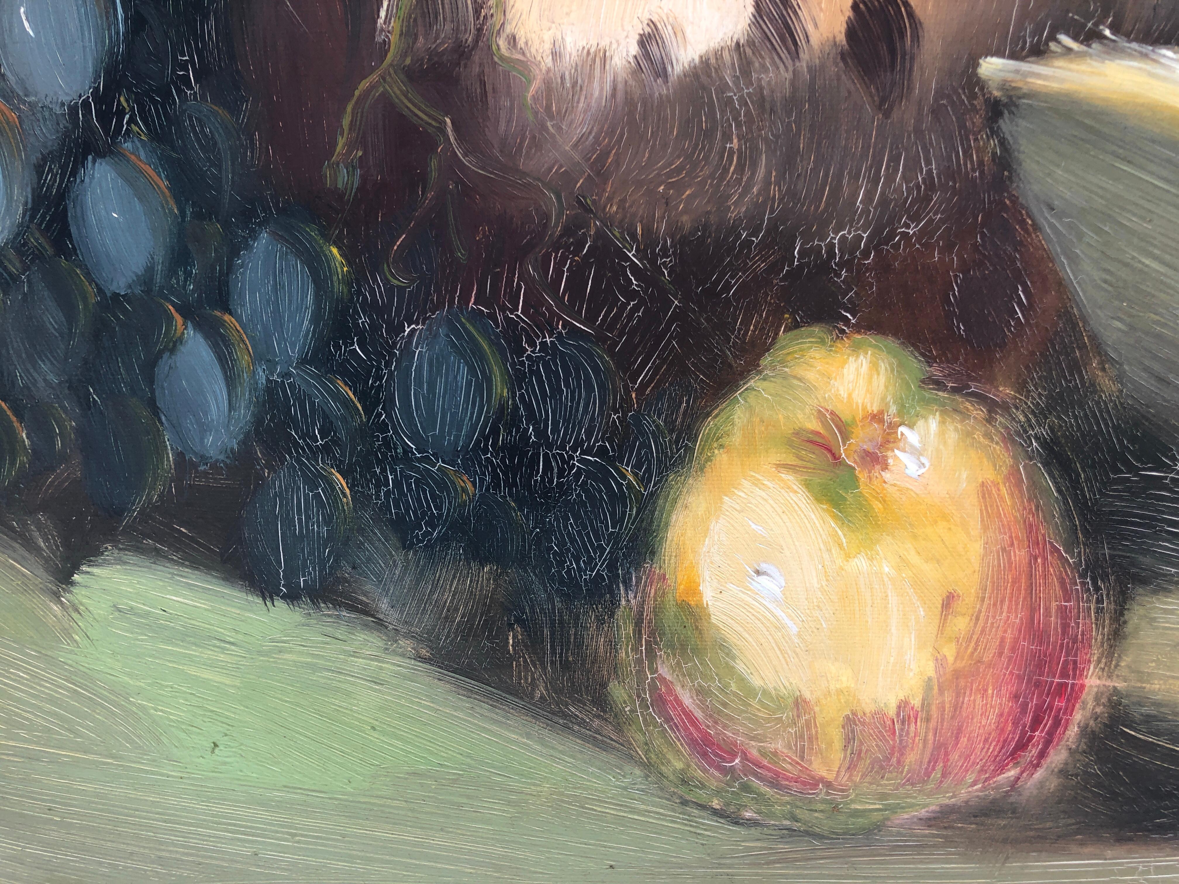 fruit still life oil on canvas painting For Sale 1