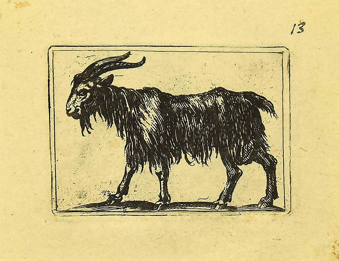 Goat - Etching by Antonio Tempesta - 1610s