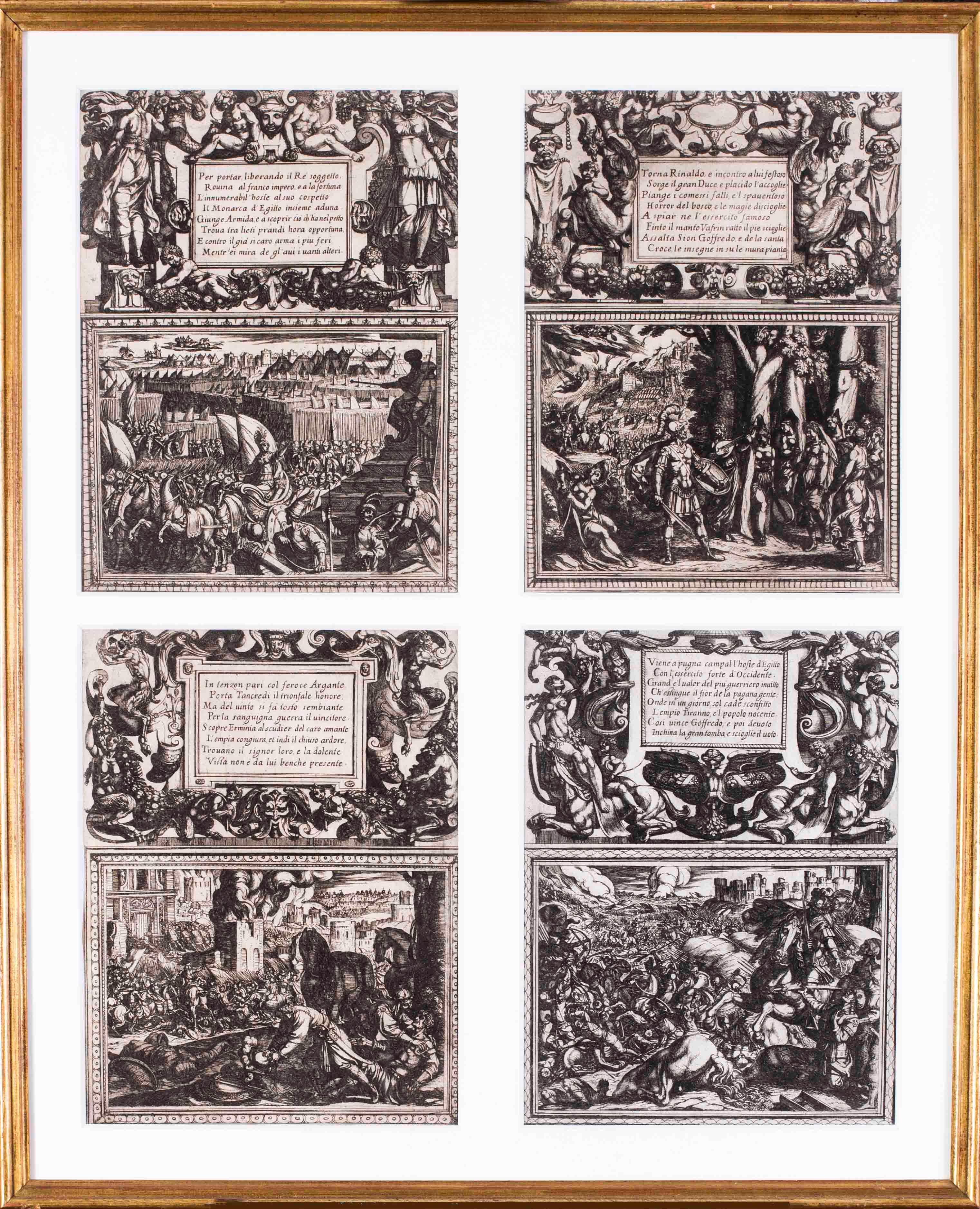 Illustrations for Canto I from Tasso's Jerusalem Delivered III - Print by Antonio Tempesta