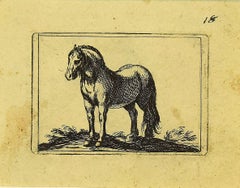 Le cheval - eau-forte d'Antonio Tempesta - années 1610