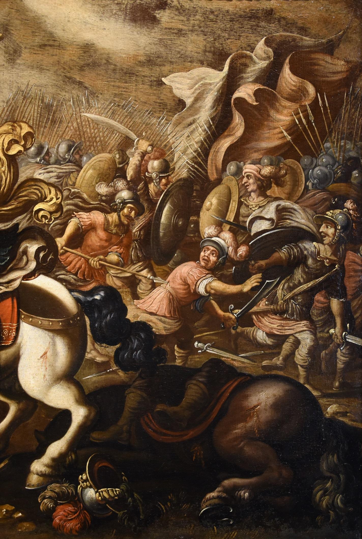 Battle Tempesta Knights Landscape 16/17 Century Oil on canvas Old master Italy 5