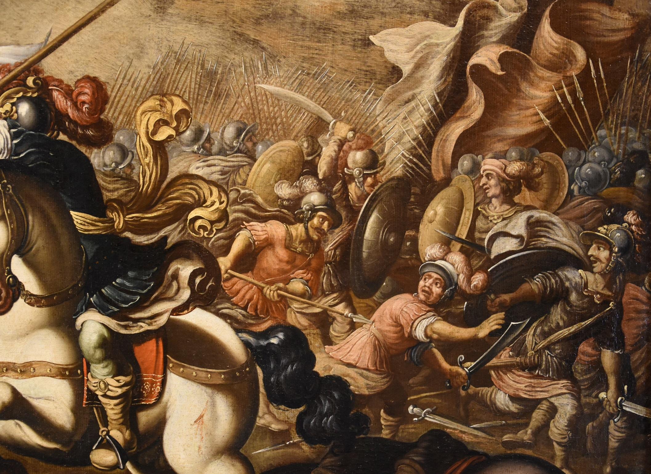 Battle Tempesta Knights Landscape 16/17 Century Oil on canvas Old master Italy 6