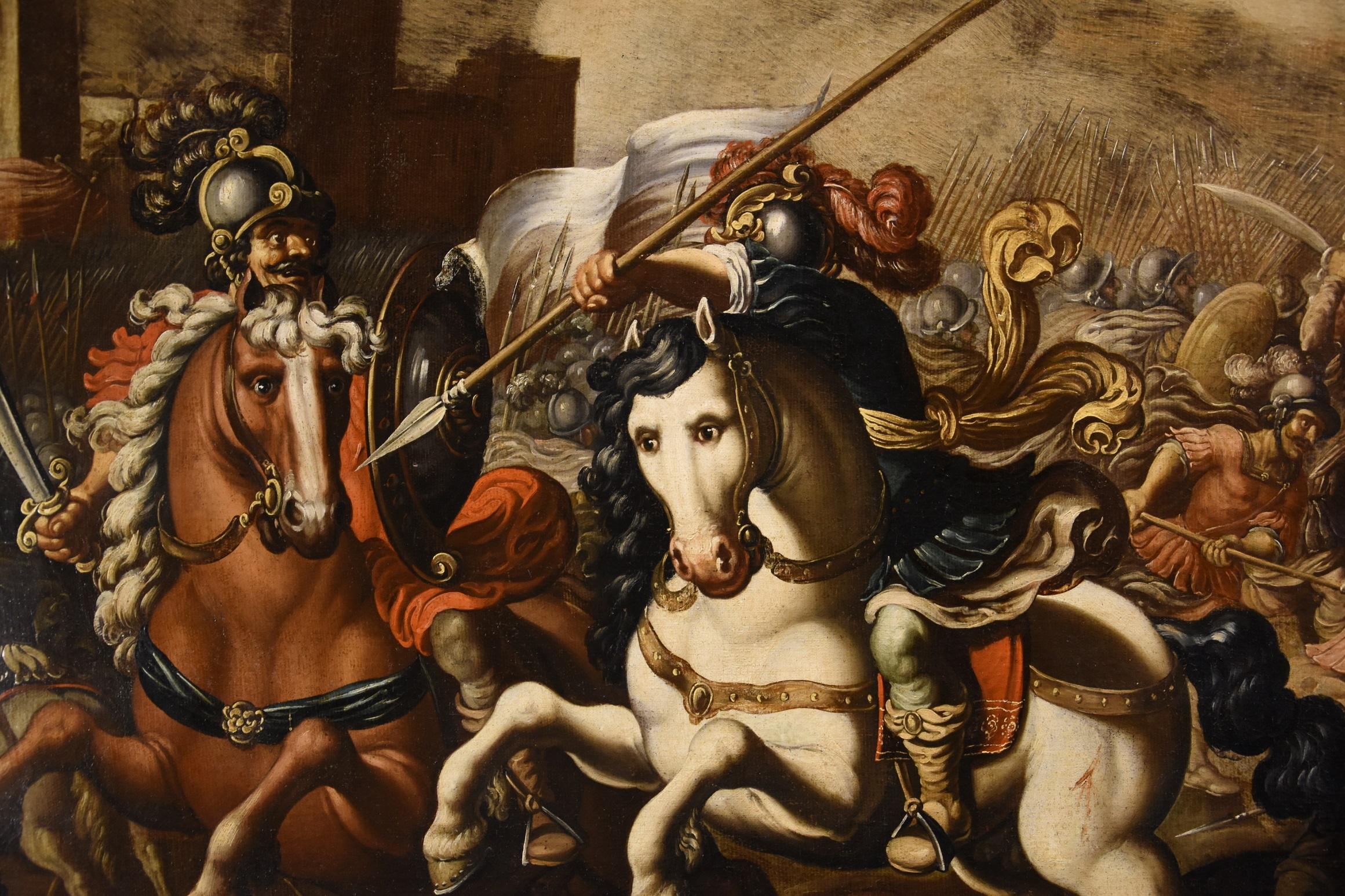 Battle Tempesta Knights Landscape 16/17 Century Oil on canvas Old master Italy 7