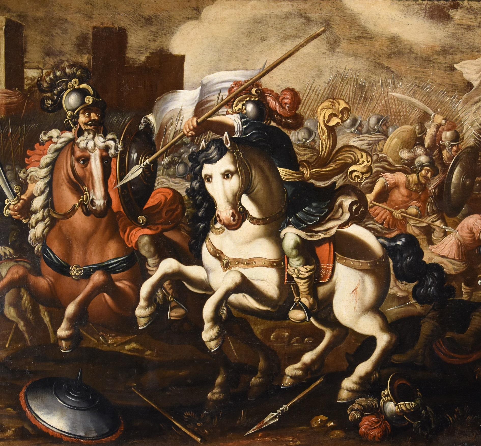 Battle Tempesta Knights Landscape 16/17 Century Oil on canvas Old master Italy 1