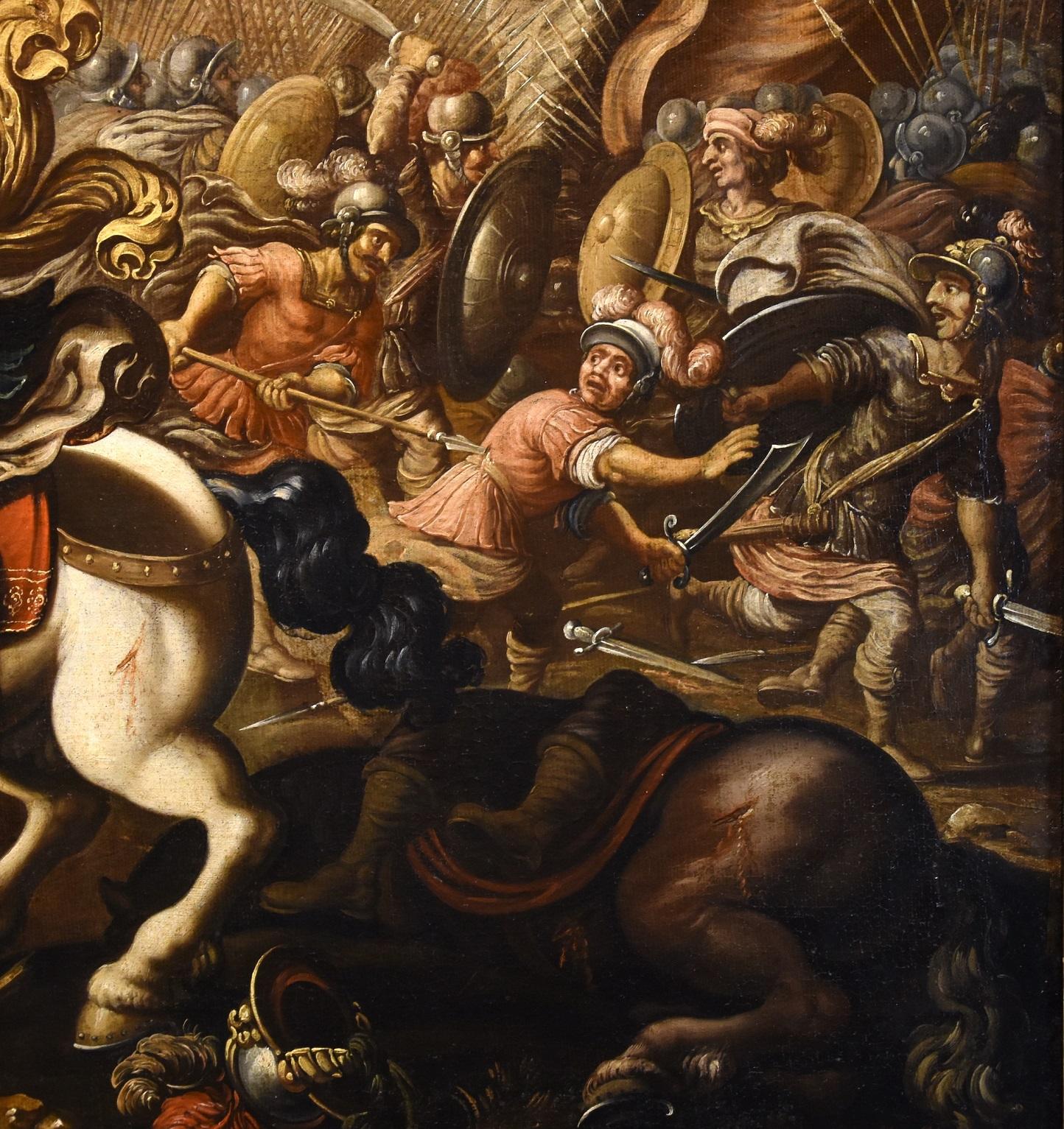 Battle Tempesta Knights Landscape 16/17 Century Oil on canvas Old master Italy 4