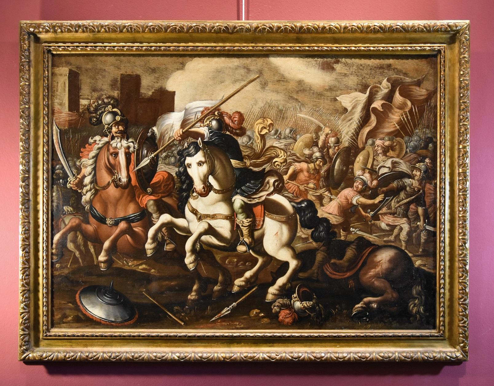 Battle Tempesta Knights Landscape 16/17 Century Oil on canvas Old master Italy - Painting by Antonio Tempesta (Florence 1555 - Rome 1630)