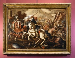 Battle Tempesta Knights Landscape 16/17 Century Oil on canvas Old master Italy