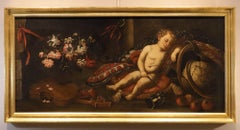 Vanitas Still-life Tibaldi Paint 17/18th Century Oil on canvas Old master Italy