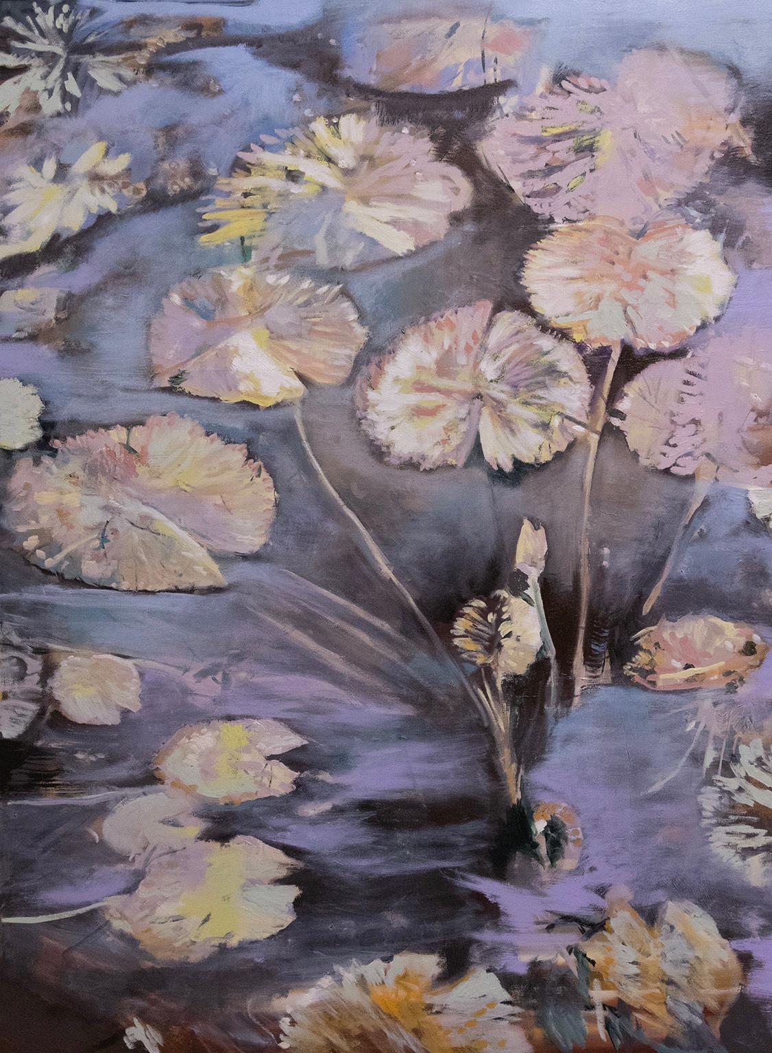 Antonio Ugarte Landscape Painting - Amethyst Linen Lilies 71 X 51