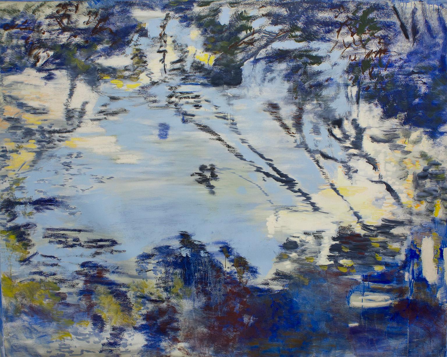 Blue Water - 69 X 85 - Painting by Antonio Ugarte