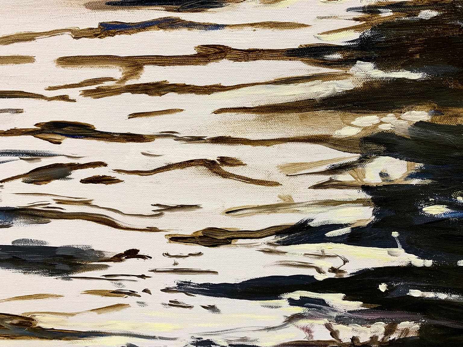 Calm Waters 60 X 72 (Grau), Landscape Painting, von Antonio Ugarte