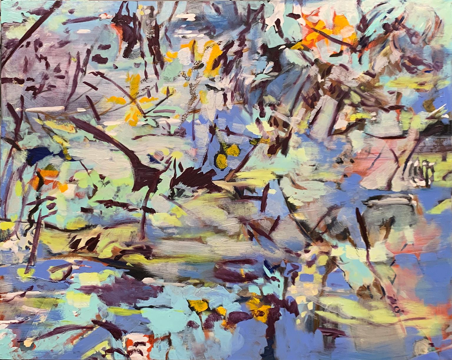 Antonio Ugarte Landscape Painting – Vogelschwarm 48 X 60