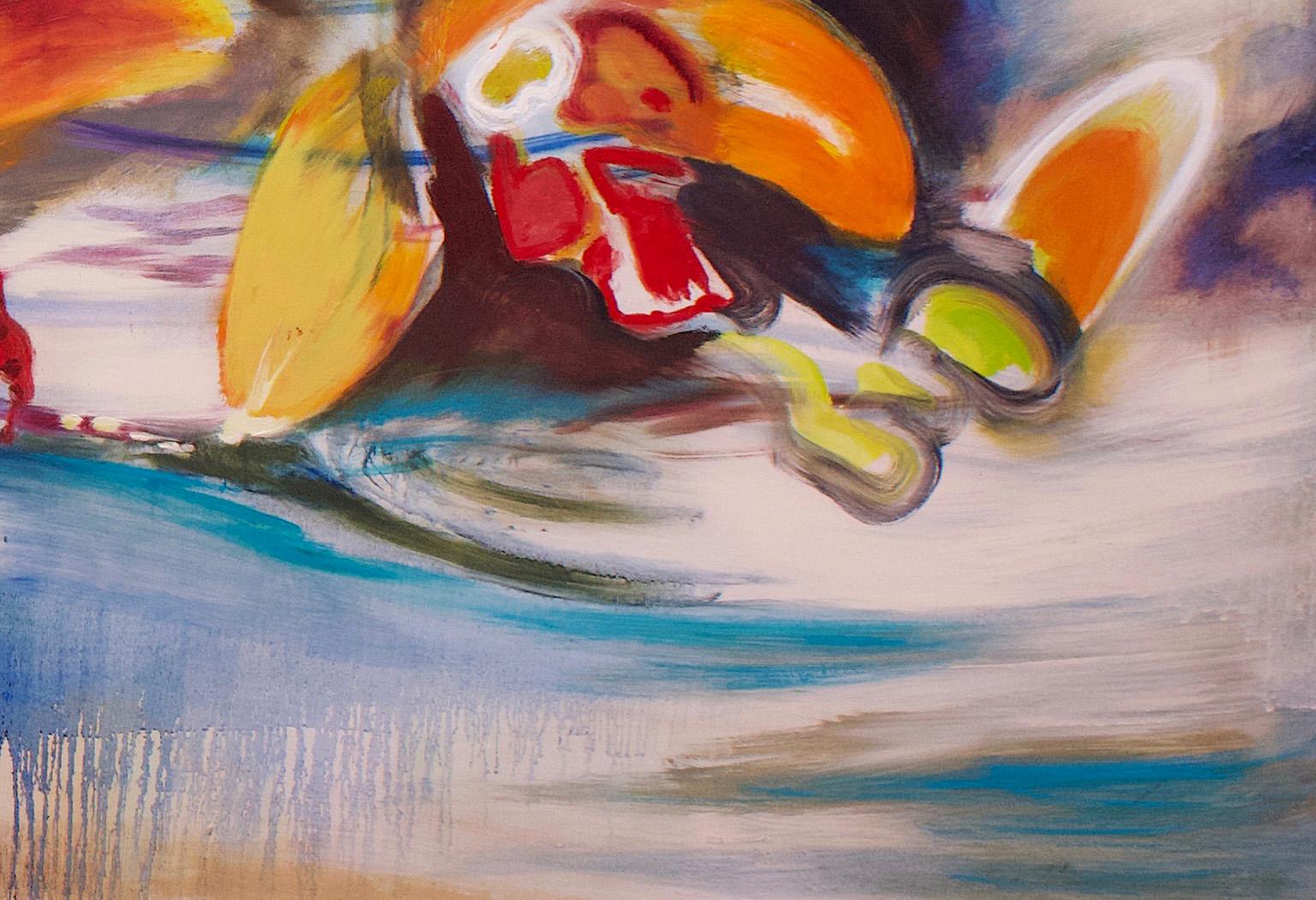 Trittico Mogambo Colorato 48 X 108 - Painting Astratto di Antonio Ugarte