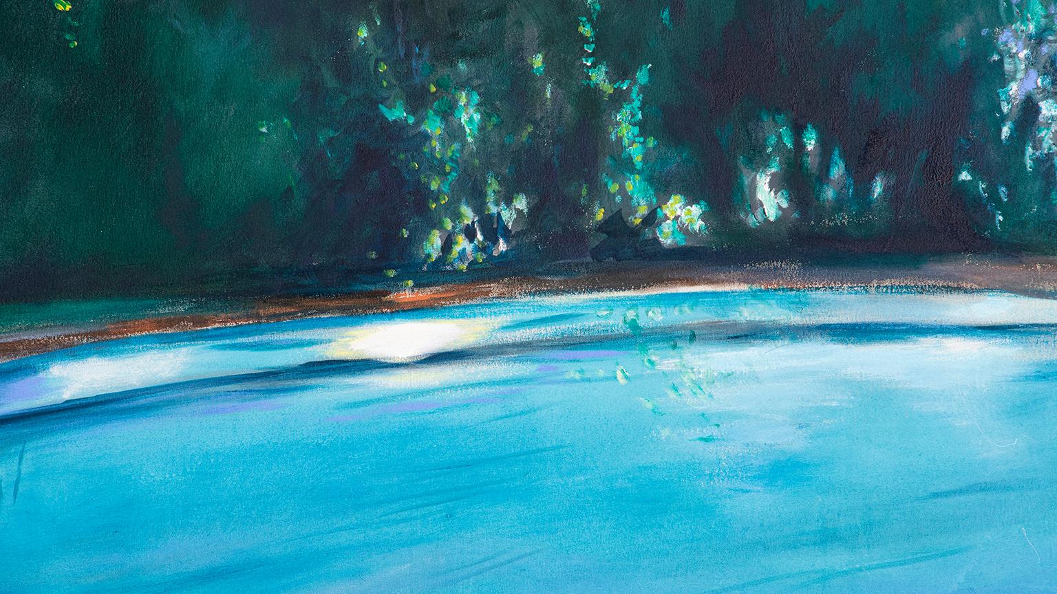 Piscina notturna   61 X 81 - Painting di Antonio Ugarte