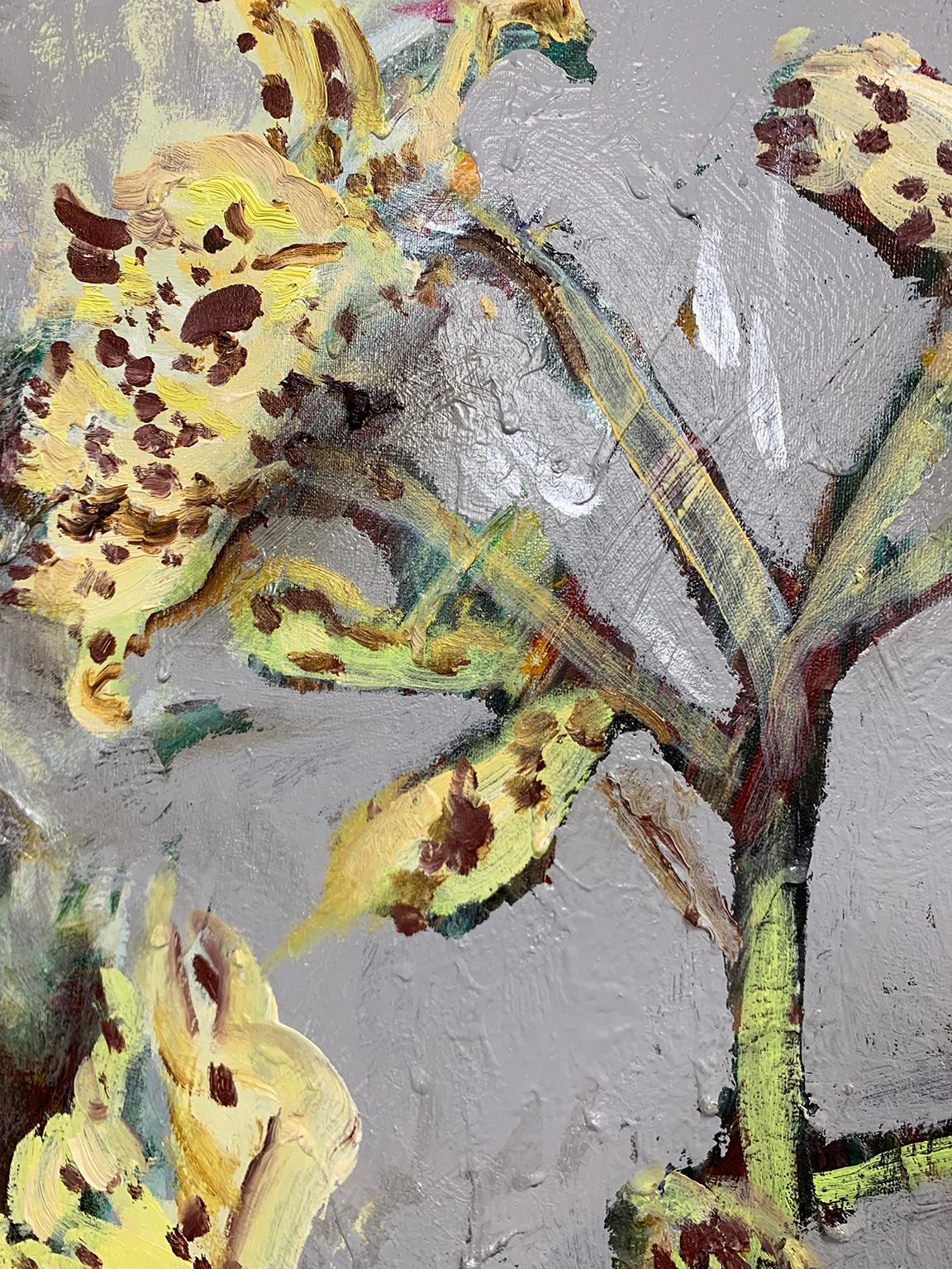 Orchids in L.A.  51 X 32 - Abstract Painting by Antonio Ugarte